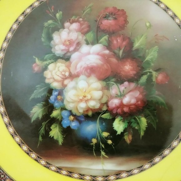Decorative Plates Veronica Collection Formalites 2 Rose 1 Tulipe 1 Pivoine 8" - Picture 8 of 12